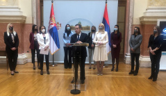 25 November 2020 National Assembly Speaker Ivica Dacic at the press conference on the occasion of the International Day for the Elimination of Violence against Women